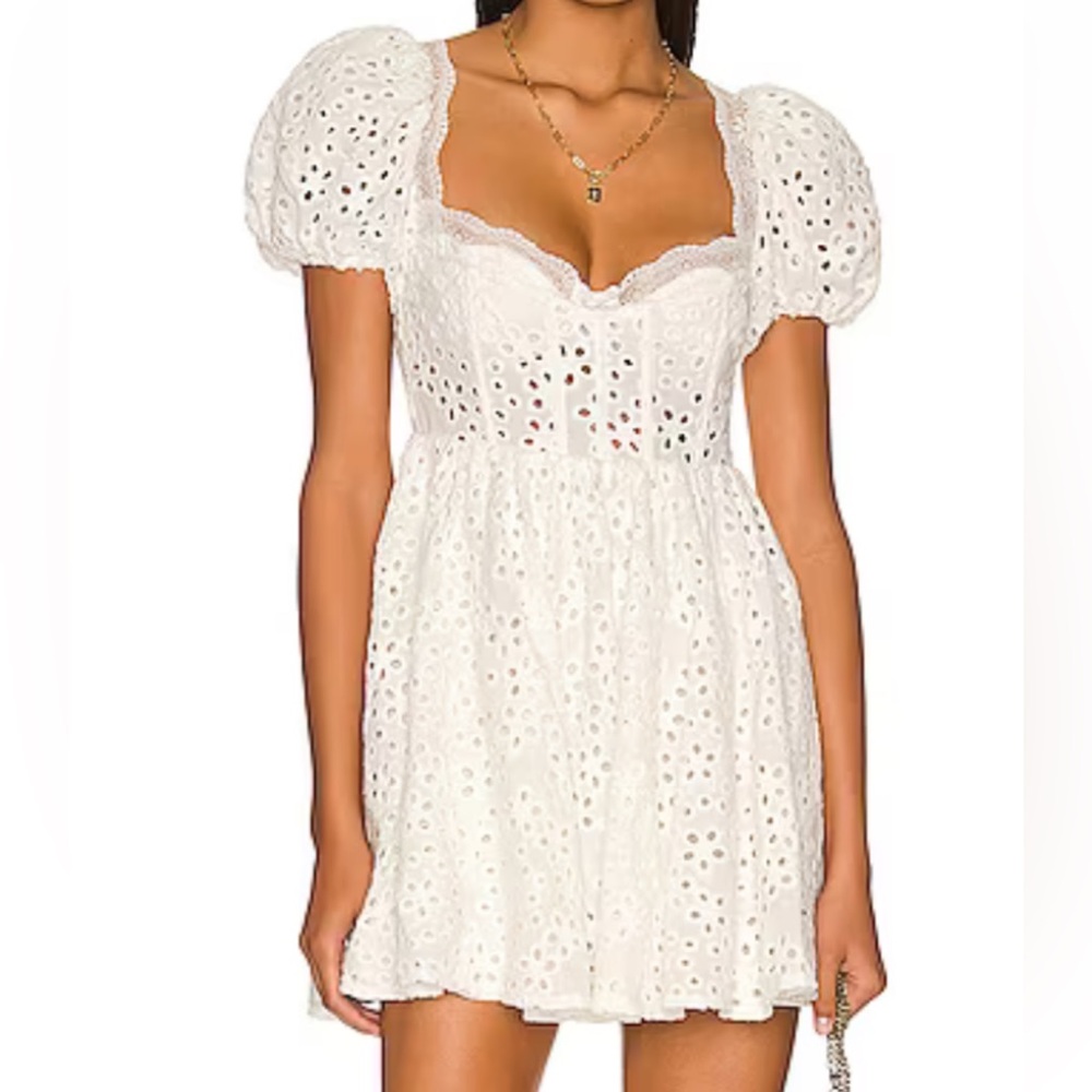 For Love And Lemons Becca Mini Dress in White